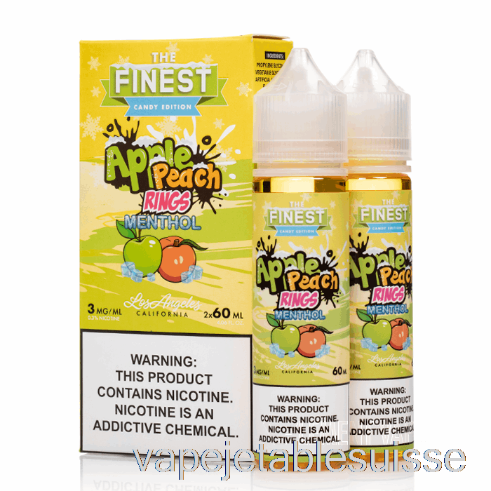 Vape Suisse Pomme Pêche Sour Anneaux Menthol - La Plus Belle édition De Bonbons - 120ml 6mg